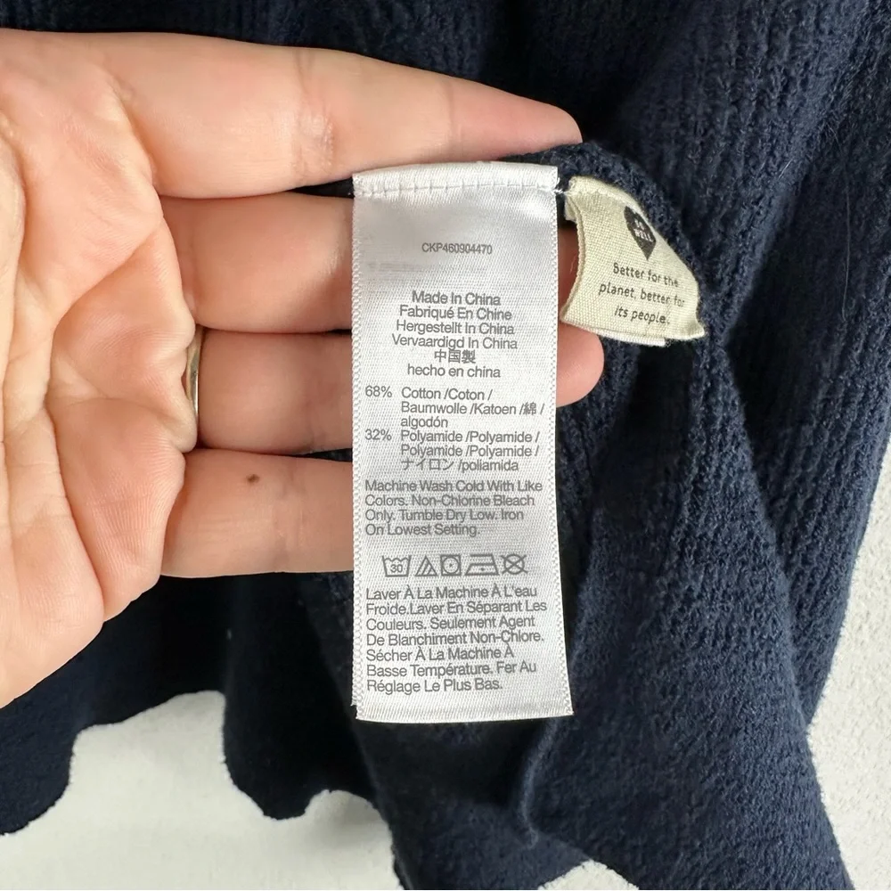 Madewell Dark Navy Blue Birchmoor Sweater Button Front Cardigan Size Large - Picture 5 of 6